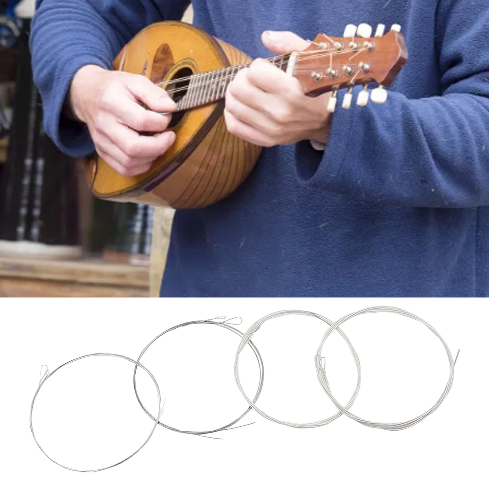 Silbermandolinen Saiten Sauber Schönes Seil für Mandolinenspieler Reinigen