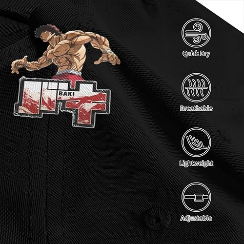 Miniatura 6 de Anime Baki The Grappler Baki Hanma - Gorra de béisbol unisex ajustable casual Chapeau para deportes al aire libre, color negro, Negro -