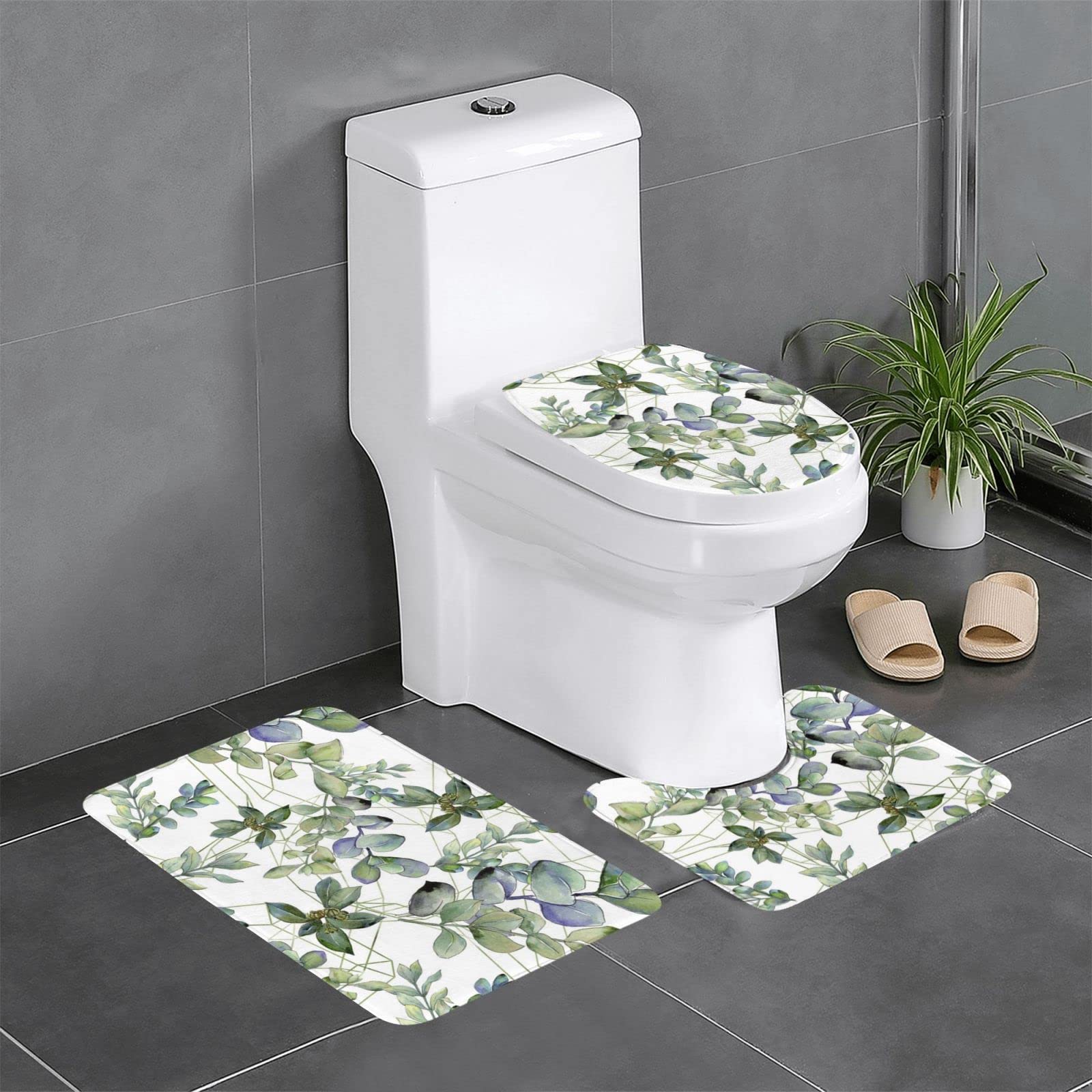 Tapis de salle de bain eucalyptus vert pour créer un spa à la maison