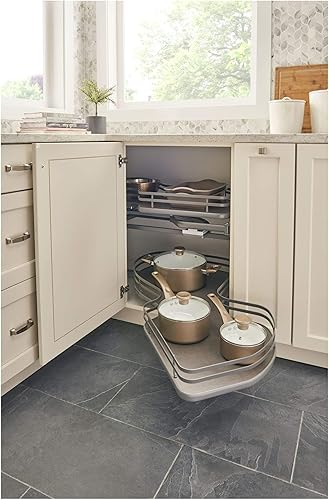 Miniatura 6 de Rev-A-Shelf Contemporary Cloud Organizador de esquina ciega de 2 estantes para armario ciego derecho