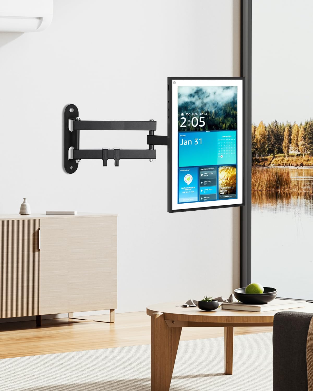 UBeesize Wall Mount for Echo Show 21 and Echo Show 15, Full-Motion Extendable 360° Swivel & 270° Tilt Bracket for Alexa Show 21 &15 – Heavy-Duty, Easy to Install for Smart Displays