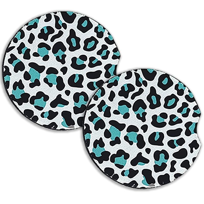 WOCOCN Porta-Copos para Carro em Neoprene Verde com Pegador para a Ponta dos Dedos Kit com 2 Peças