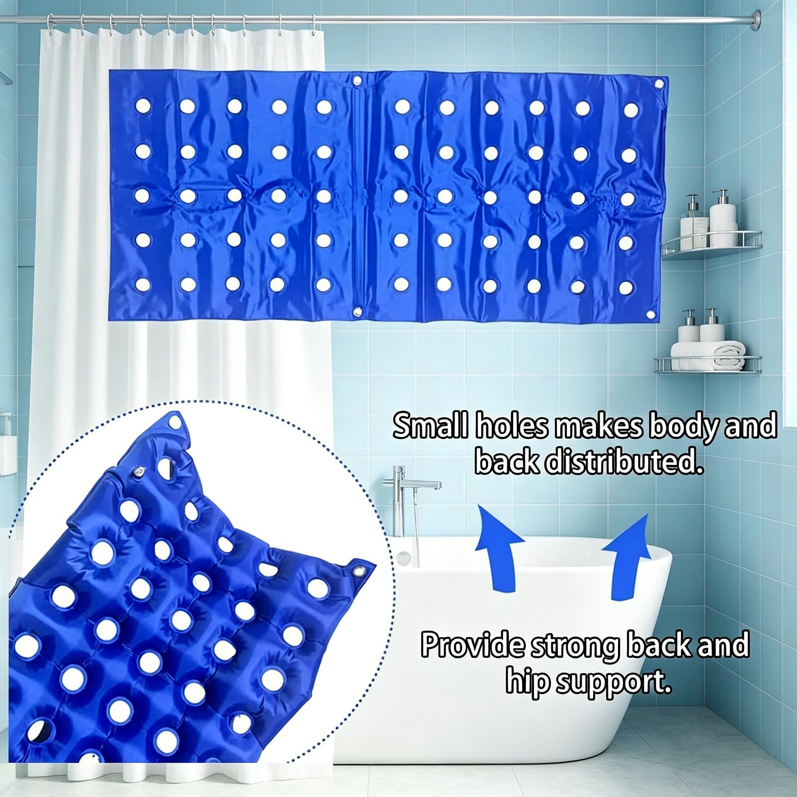 Materasso antidecubito a pressione alternata, cuscino for ulcera da pressione con pompa d'aria, impermeabile for pazienti anziani con disabilità costretti a letto (senza sedia a rotelle)