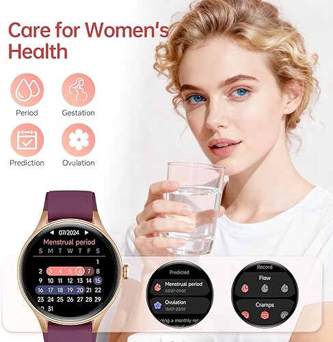 Miniatura 9 de Reloj inteligente para mujer, reloj inteligente AMOLED con pantalla táctil de 1.57 pulgadas para iPhone y Android, reloj inteligente con monitor de