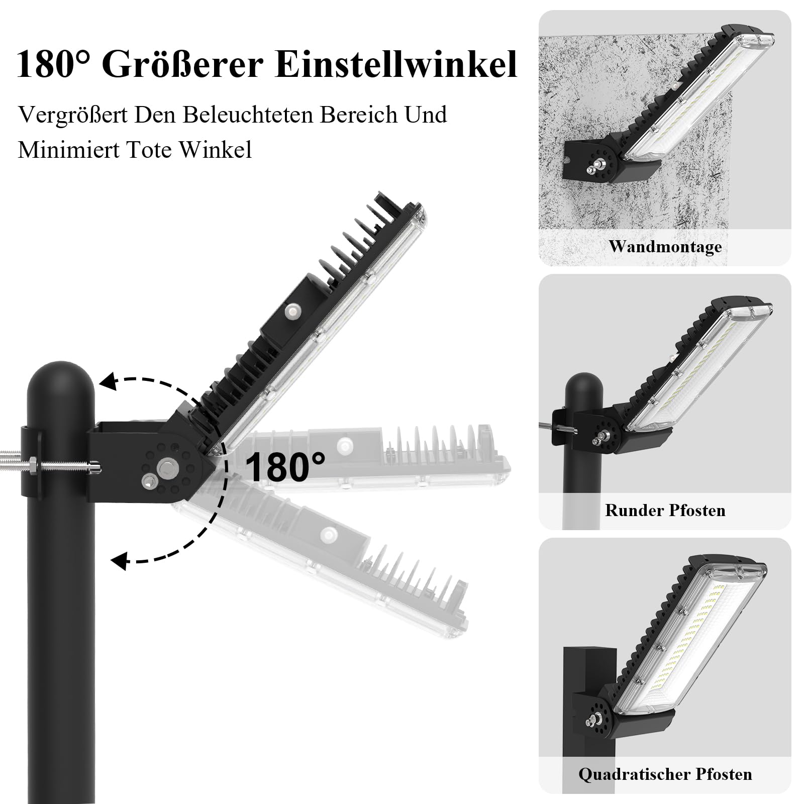 Foco LED para exteriores de 50 W, con sensor crepuscular, 7000 lm, luz de calle, 6500 K, luz blanca fría, IP67, resistente al agua, para jardín, garaje