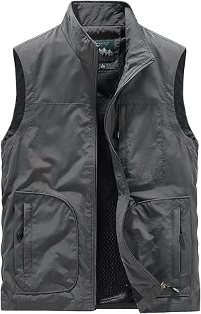 Homme Gilet de pêche Veste Randonnée Gilet Polaire de Randonnée Polaire