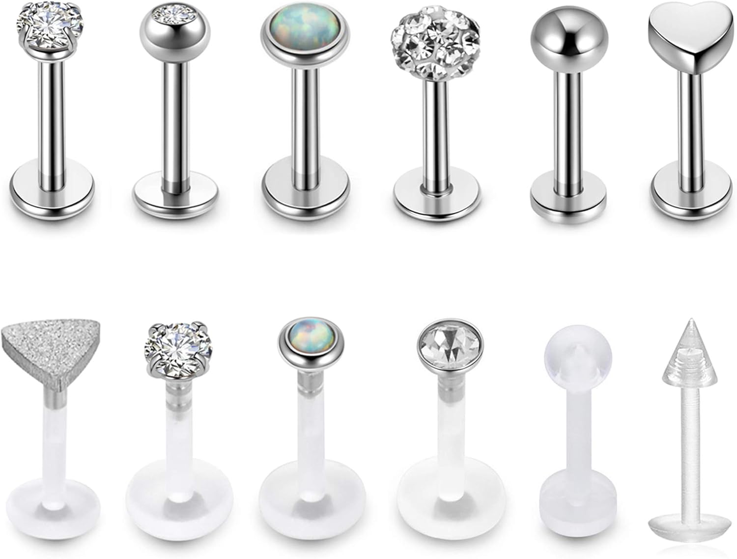 AllerPierce 16 G anillos de labios de acero inoxidable para labret Stud
