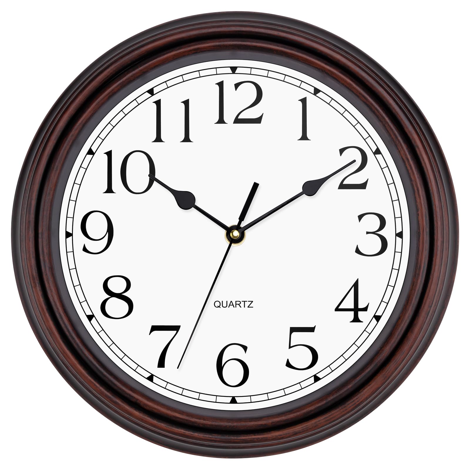 Foxtop 12 Inch Retro Wall Clock Round Silent Battery Operated Bronze Clock