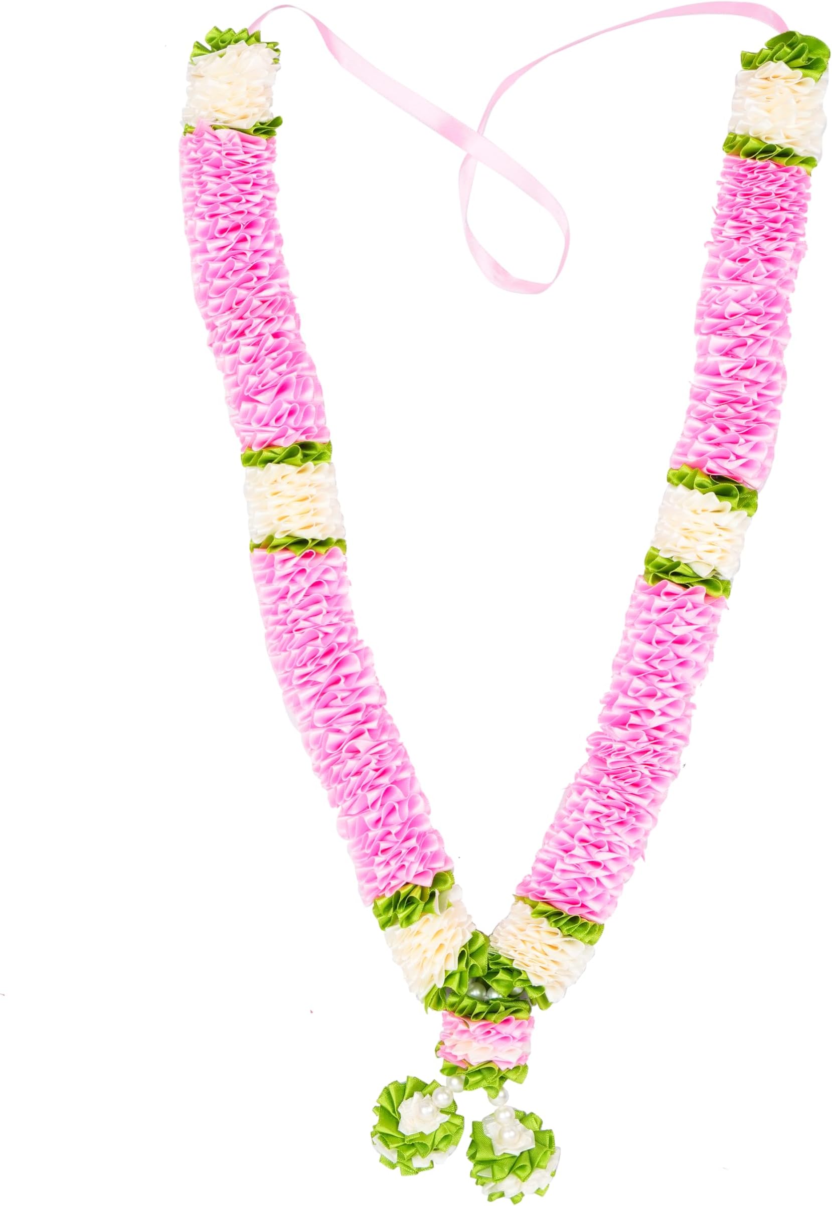 RJ SALES & PROMOTIONS Artificial Flowers Photo Bride Groom 18inch Garland Orange (Pink & White)