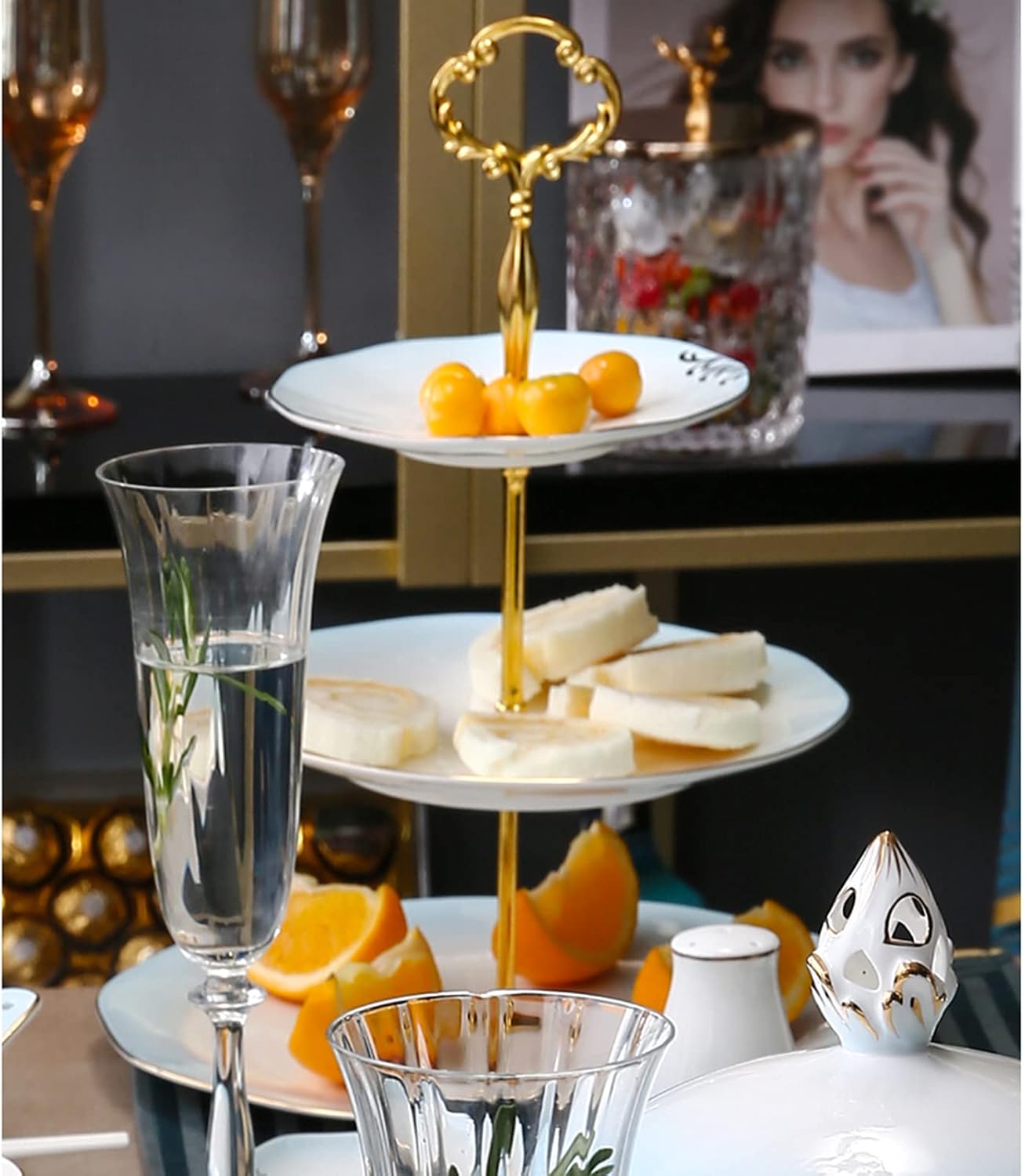 Tiered Stand Tower Cupcake Stands Large Capacity Serving Trays, Modern Simple Donuts Display Stands for Kindergarten Cafe Cake Shop Tiered Tray Stand Dessert Tree Tower