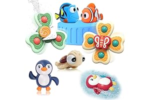 Bath Toys for Toddlers 1-3, Suction Cup Spinner Toys and Swimming Animal...
