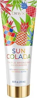 Onyx Suncolada Triple Bronzing Lotion: Indoor Tanning Bed Accelerator with Bronzer, Anti-Aging Hydration, Streak-Free Glow | 8.5 oz