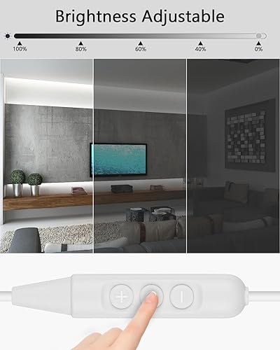 Miniatura 3 de Aclorol Tira de luz LED COB de 1 M, 5 V, color blanco, 6000 K, regulable, alimentada por USB, retroiluminación LED de 3.28 pies, 320 LED, luz de