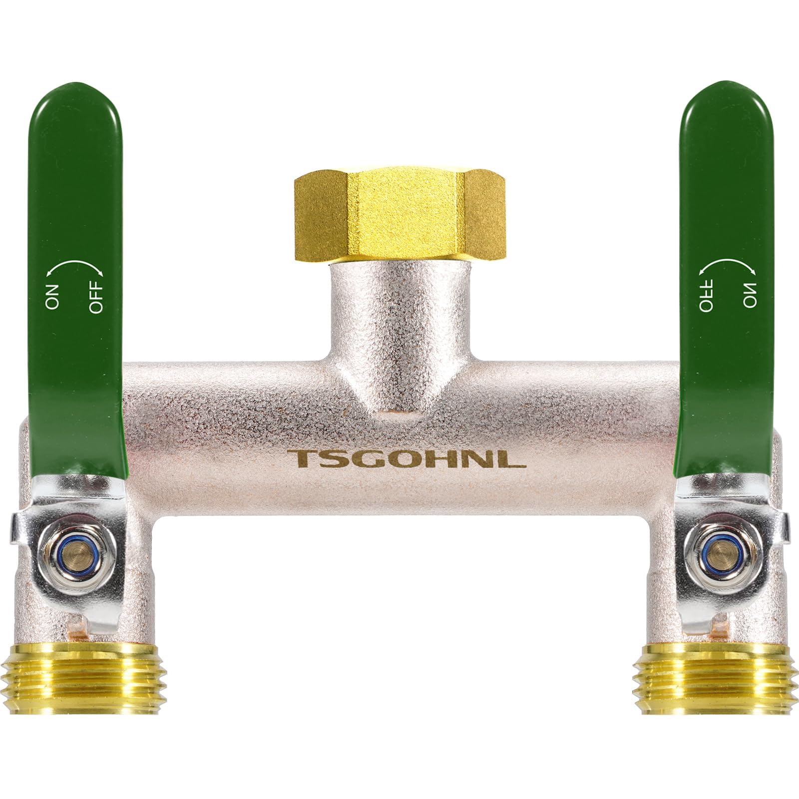 Yayamz 2 Way Brass Garden Hose Splitter
