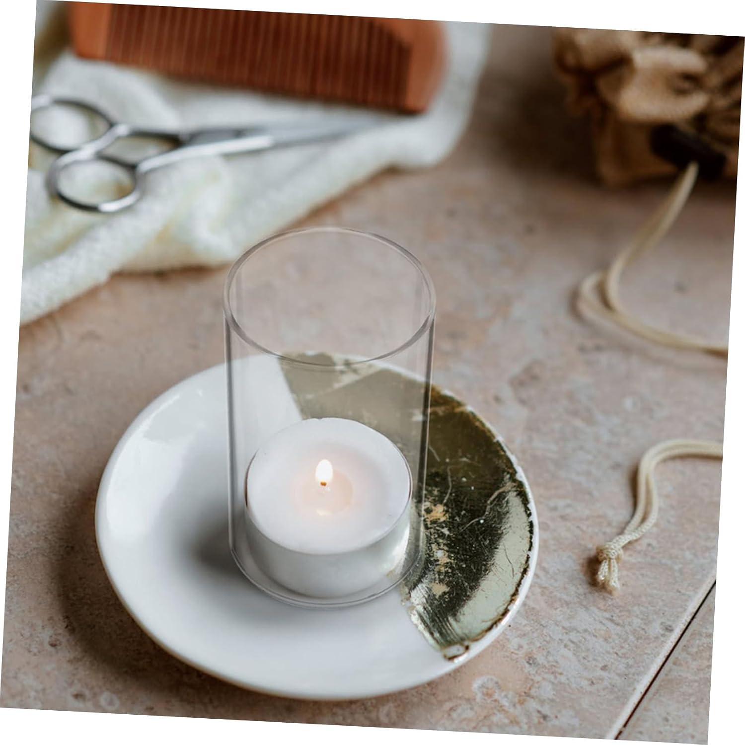 MAGICLULU 3pcs Hurricane Candle Holder for Desktop Boho Decor Taper Votive Candle Holders Glass Shades