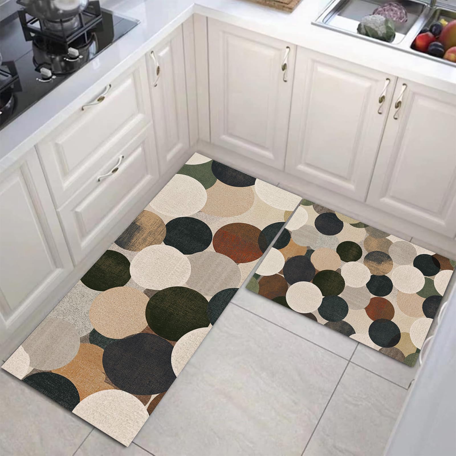 Alfombras cocina antideslizantes para evitar resbalones con diseño abstracto lavable