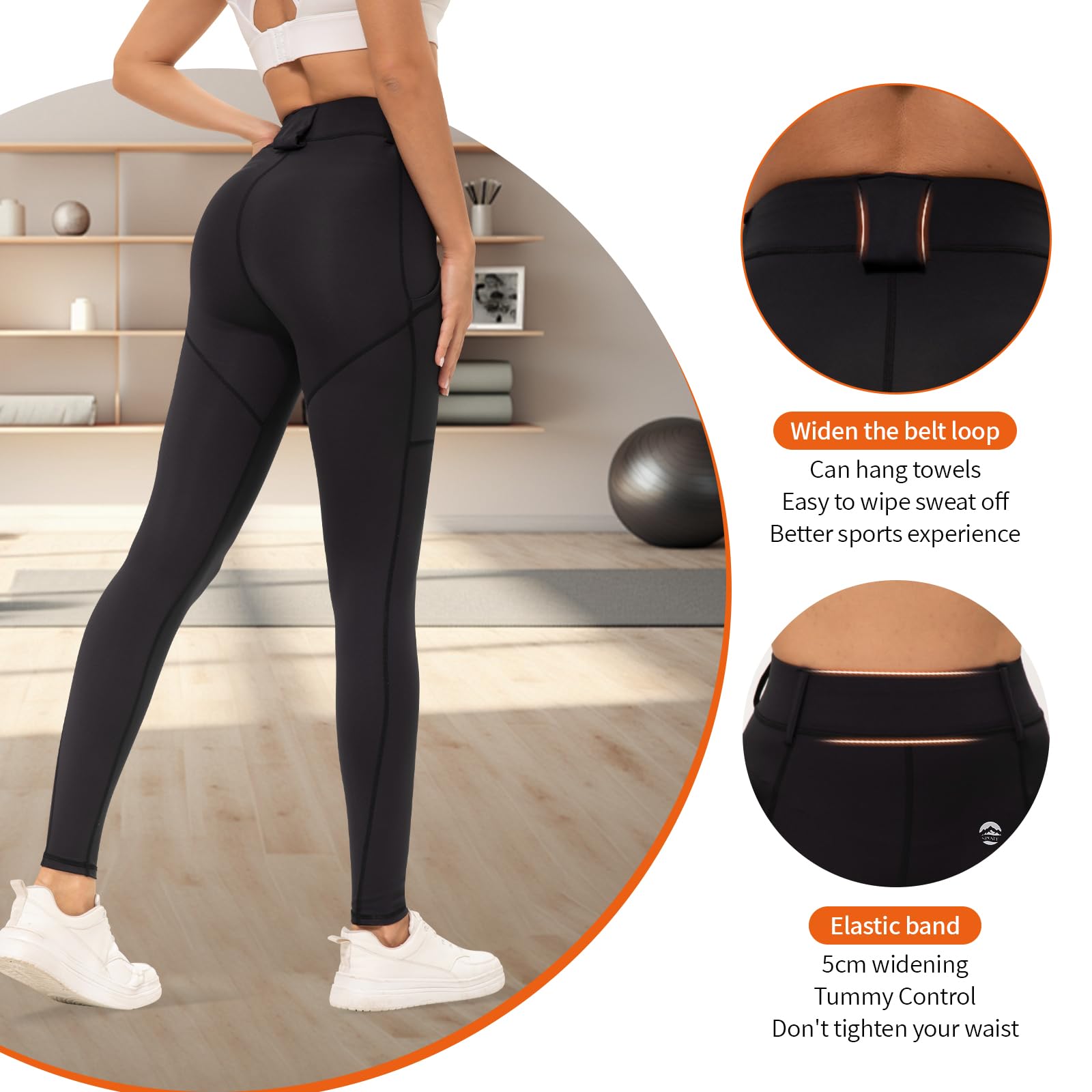 HLZOYOO Women's Sport Pants with Elastic Waist Band (US, Alpha, X-Large, Regular, Regular, Black)