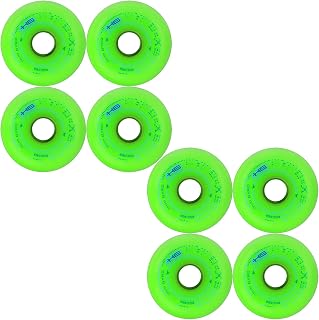 JHKJ 84A - Patines de velocidad en línea para patines de hockey (alta elasticidad, silencio y resistencia al desgaste, color fluorescente, 72 mm, 76 mm, 80 mm), color verde