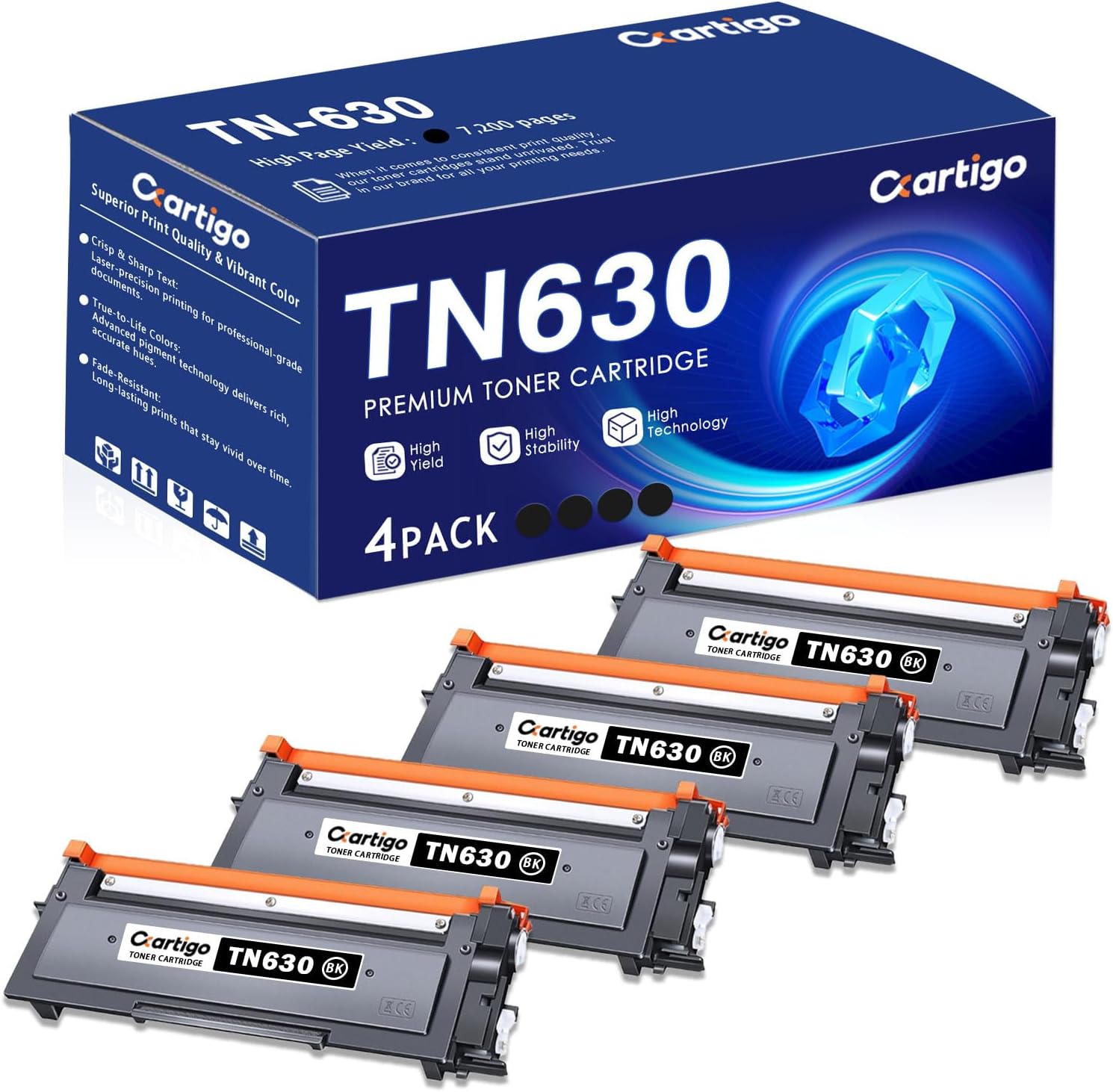 TN630 Black Toner Cartridge 2 Pack Replacement for TN-630 TN 630 Compatible with Brother HL-L2300D HL-L2380DW HL-L2320D DCP-L2540DW MFC-L2700DW MFC-L2685DW Printer