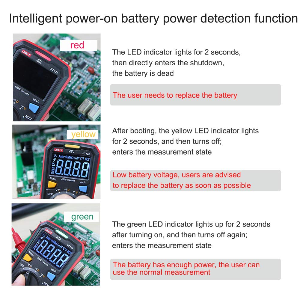 Multimeter UT123 tragbares digitales Multimeter EBTN Bildschirm Auto Range Spannungsprüfer