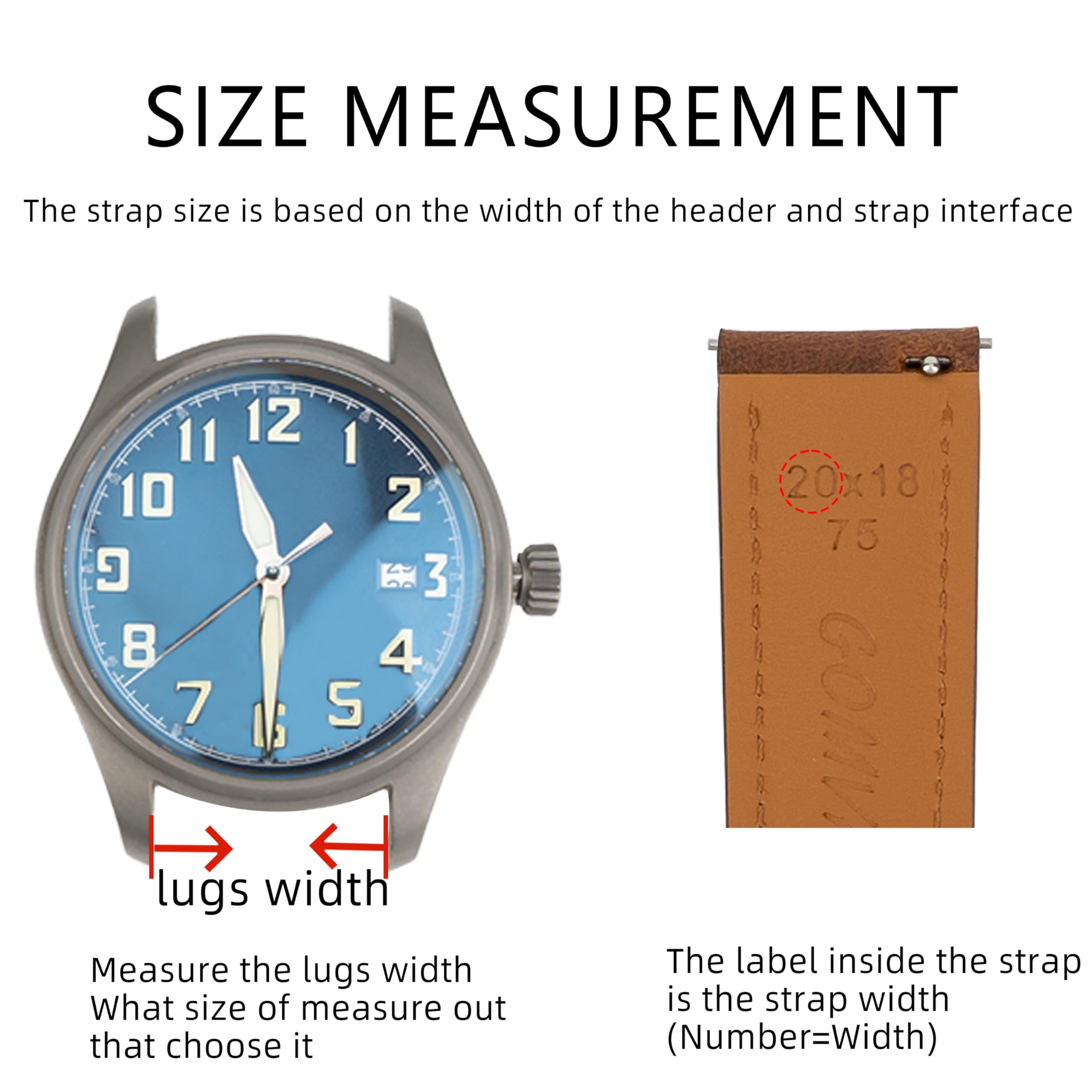 Bracelet de montre en cuir à dégagement rapide de 14 mm, 16 mm, 18 mm, 19 mm, 20 mm, 21 mm, 22 mm, 24 mm, bracelet de montre de rechange vintage en cuir tanné à la cire pour homme et femme