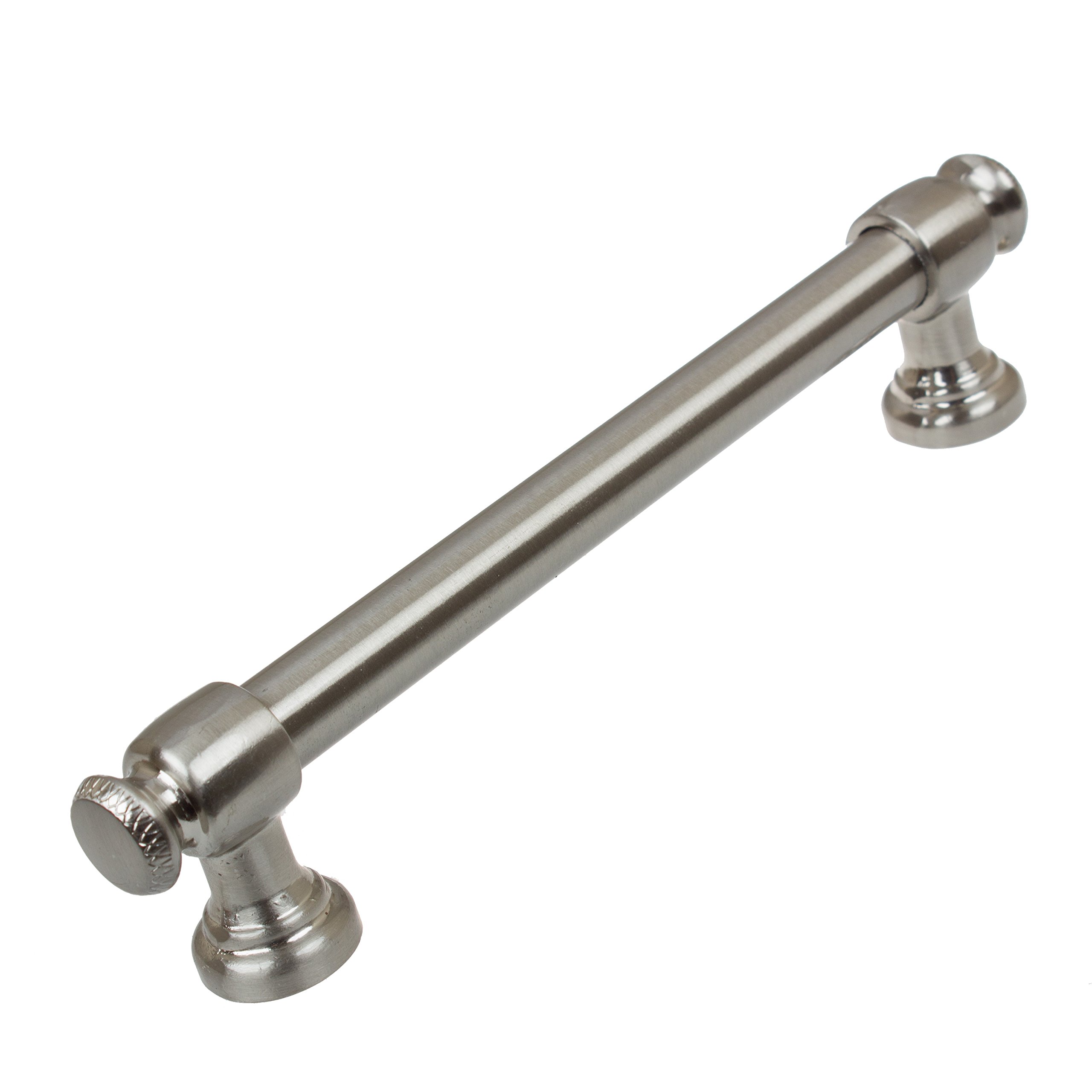 GlideRite Hardware 4361-128-SN-10 5 inch CC Modern Solid Steel Euro Cabinet Bar Pulls 10 Pack, 5", Satin Nickel Finish