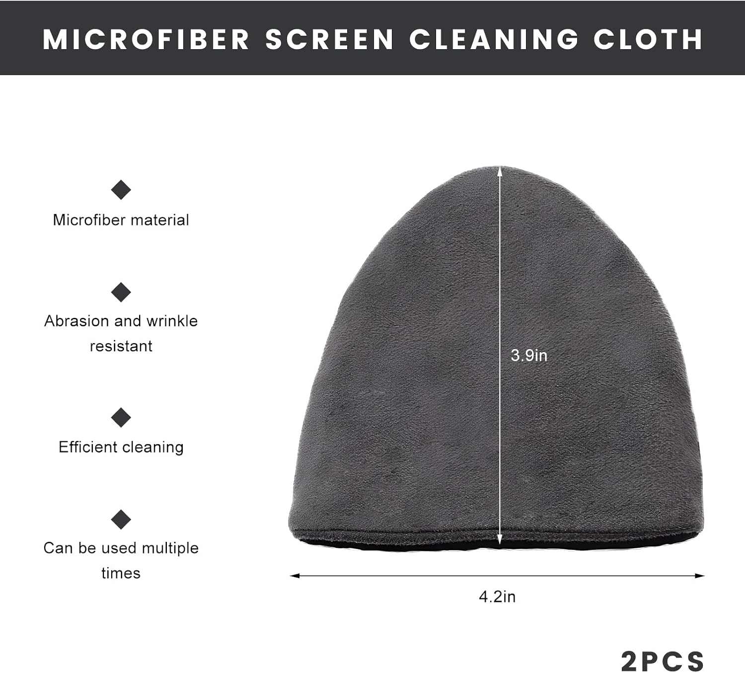 2 PCS Car Screen Cleaner, Foldable Microfiber Cloth Auto Touchscreen Cleaning Pad, Vehicle Touch Screen Cleaning Wipes Universal Interior Accessories for Dashboard LCD Display (Triangle) image 2