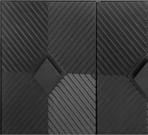 Miniatura 5 de Mesa consola moderna de 31.5 pulgadas con puertas y gabinete, mesa de sofá de madera con estantes ajustables, mesa de acento para entrada, sala de