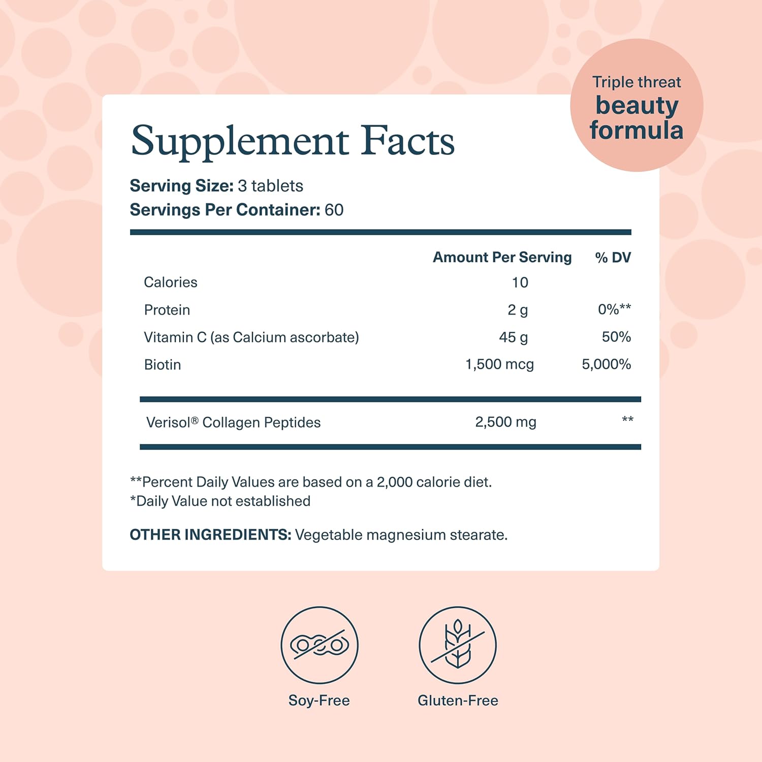 Youtheory Concentrated Effect Collagen with Verisol - Collagen Peptides with Vitamins C & B - Supports Hair, Nails, Bones & Joints* - 180 Tablets (60-Day Supply) - Image 2
