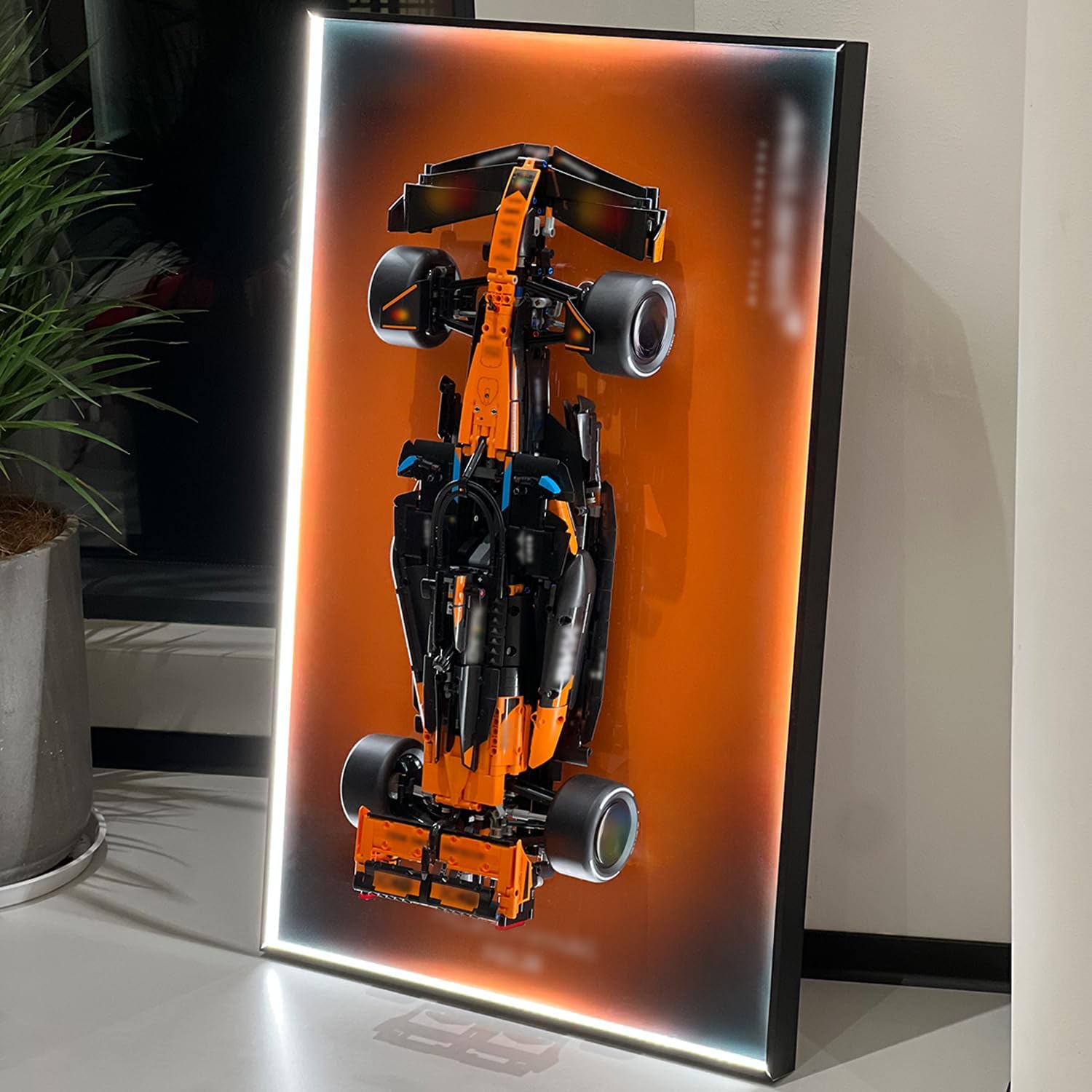 iLuane Display Wallboard for LEGO Technic McLaren MCL39 42228 Model Car Building Sets, Adult Collectibles Wall Mount, Room or Office Decor for Men & Women, Built-in LED Lighting (No Car Included)