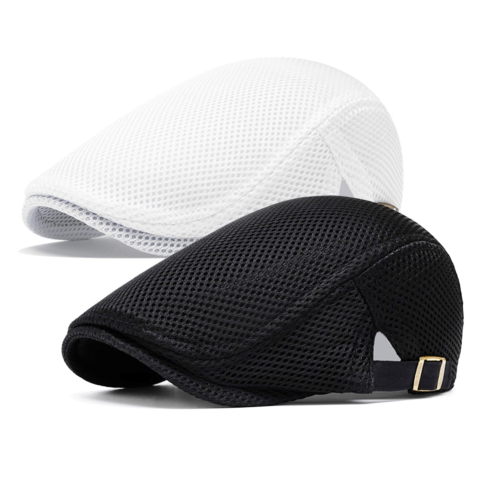 meioro Mens Breathable Mesh Summer Hat Adjustable Flat Cap Newsboy Beret Ivy Cap Irish Cabbie Fishing Hats