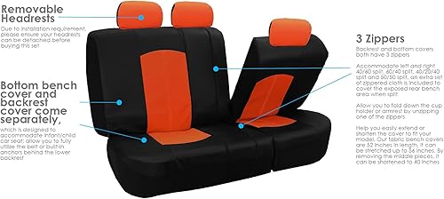 Miniatura 7 de FH Group Juego de tres filas de cuero sintético perforado para asiento de automóvil, compatible con bolsa de aire y listo para dividir, ajuste