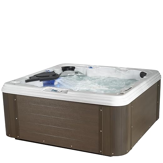 Essential Hot Tubs - Select Series 60-Jet 6-Person 2023 Lounger with Adjustable Massage Features, 240V, Grey Sterling Silver