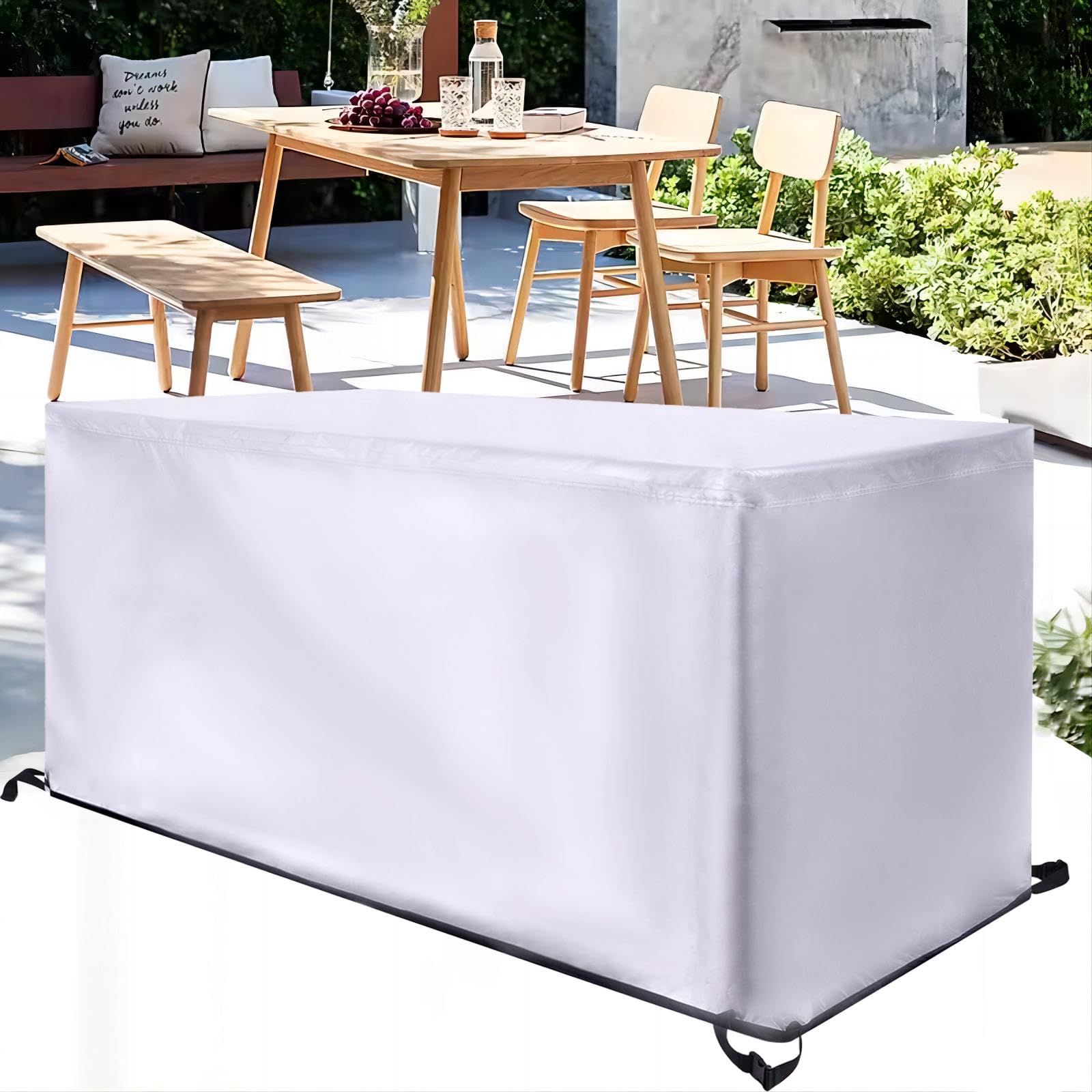 KADING Outdoor Furniture Covers Waterproof, 110x110x75cm/LxWxH Patio Furniture Covers Heavy Duty Garden Furniture Covers, Anti-UV Covers for Outside Garden Furniture Rectangular Table and Chair Set