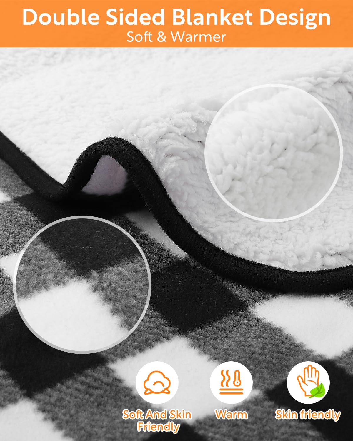 Sino - Coperta elettrica per auto, 12 Volt, coperta elettrica per auto, camion, SUV, camper e campeggio, con driver di temperatura, 150 x 109 cm, colore: bianco e nero