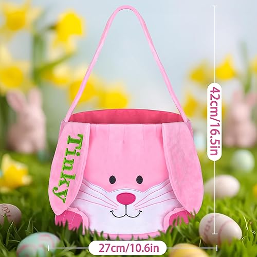 Miniatura 7 de Cesta de Pascua personalizada, cestas de Pascua Touber para niños, cesta de conejo de Pascua con orejas, regalos de Pascua personalizados para niños