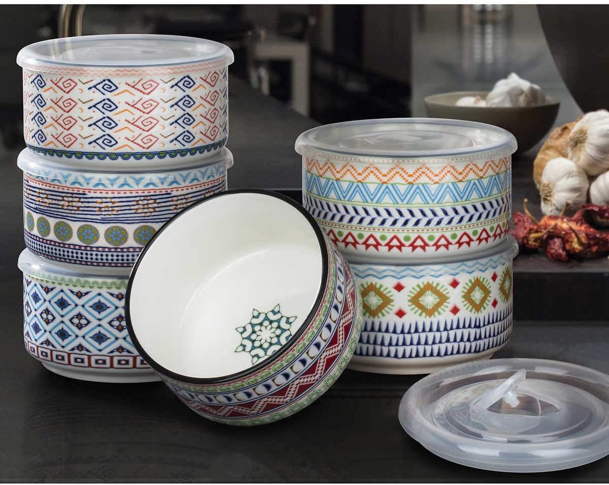 SignatureHousewares 6-piece Stoneware Storage Bowls