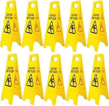 Pack of 10 Wet floor Sign 'A' Frame Safety Signs
