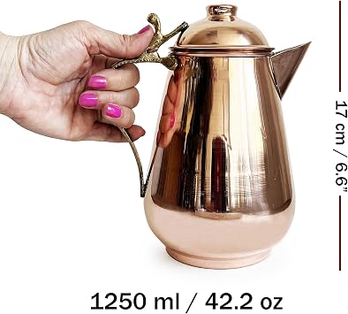 Shark Anatolia Kovan Bakır Sütlük, Sürahi 1250ml, Renkli