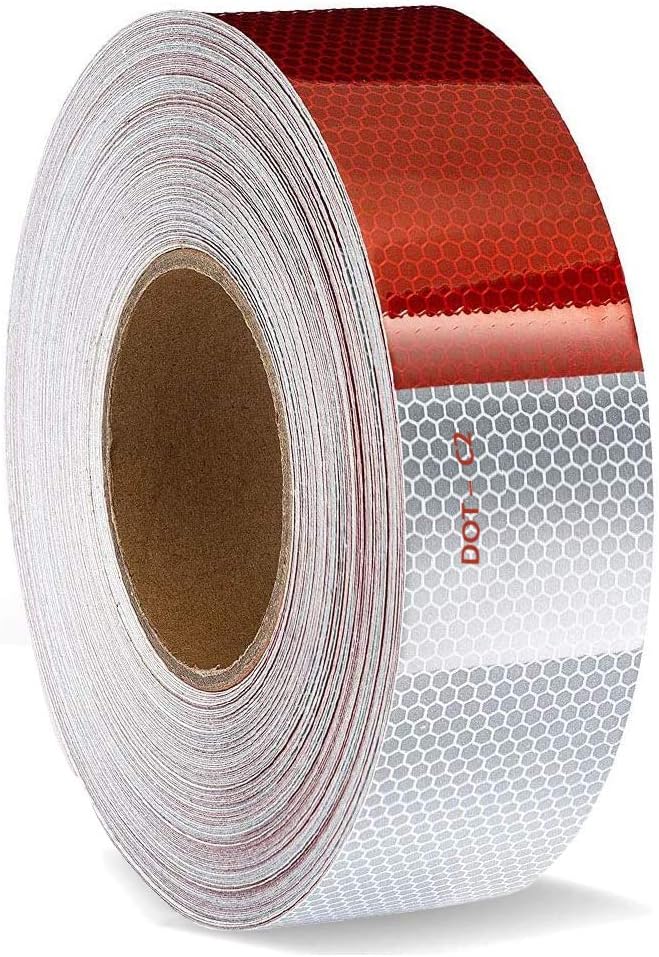 2" X 164FT DOT-C2 Reflective Tape, Waterproof Reflector Conspicuity Tape, Safety Sticker Strips for Trailers, Cars, Trucks, Warning Tape Automative Accessories