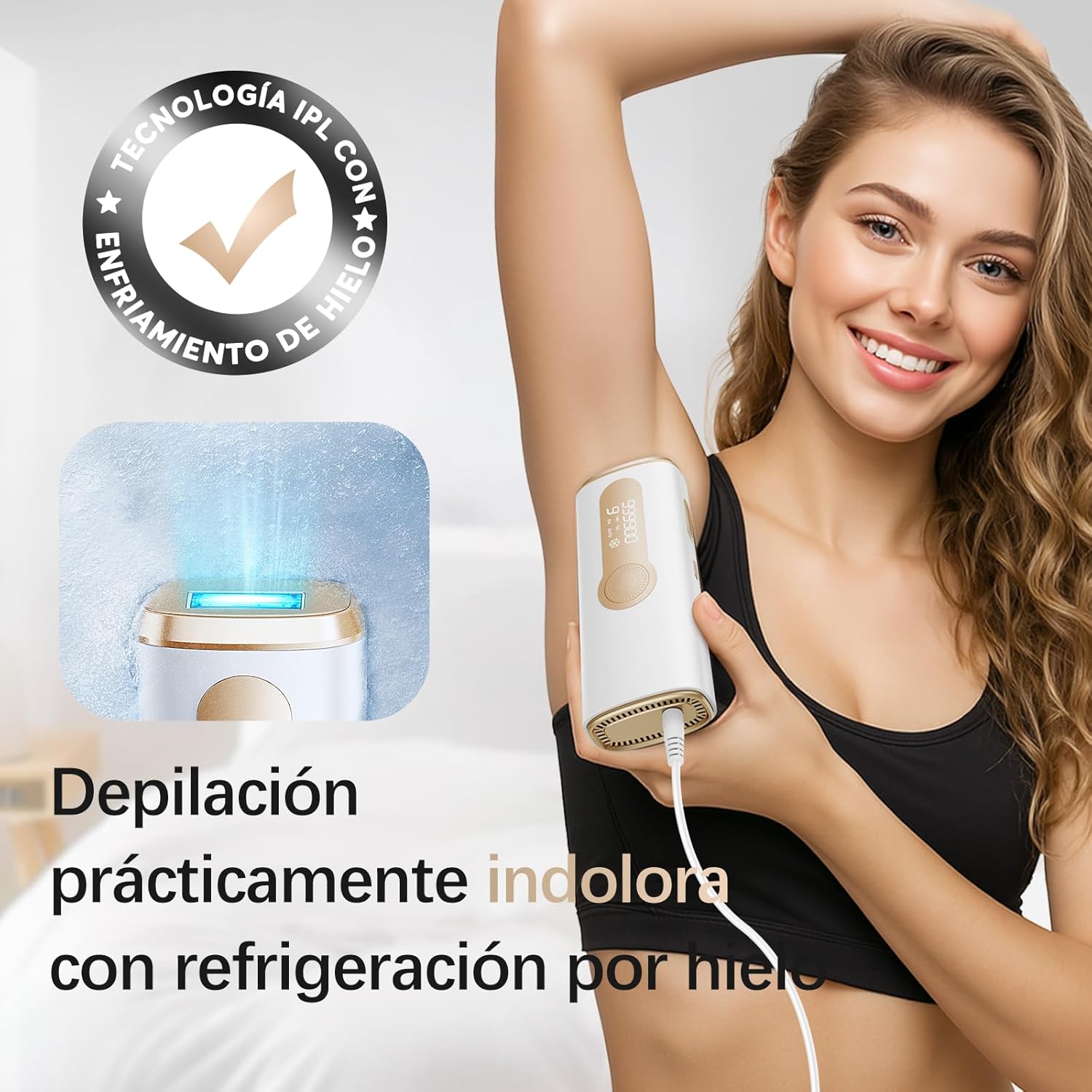 Depiladora Laser IPL con Refrigeración, Innovadora Función 3 en 1, 9 Niveles...