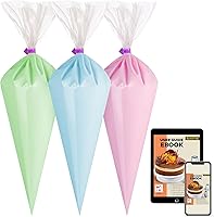 Kootek 100 Pack 16 Inch Disposable Piping Bags - Anti-Burst Thick Icing Bags for Cake Decorating, Cookie Frosting & Baking