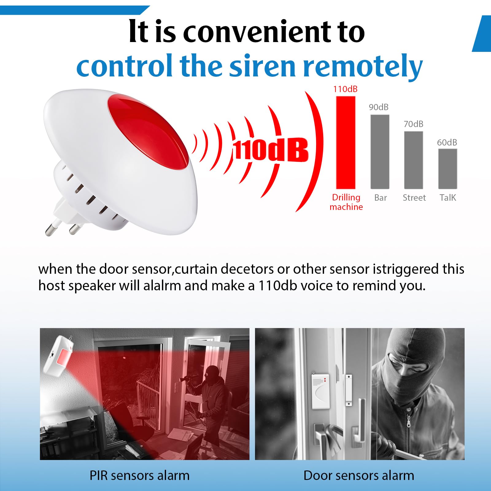 Sistema Allarme Porte E Finestre Tiiwee - Con Sirena 120dB, 4 Sensori, 2 Telecomandi, Per Casa - Foto 2