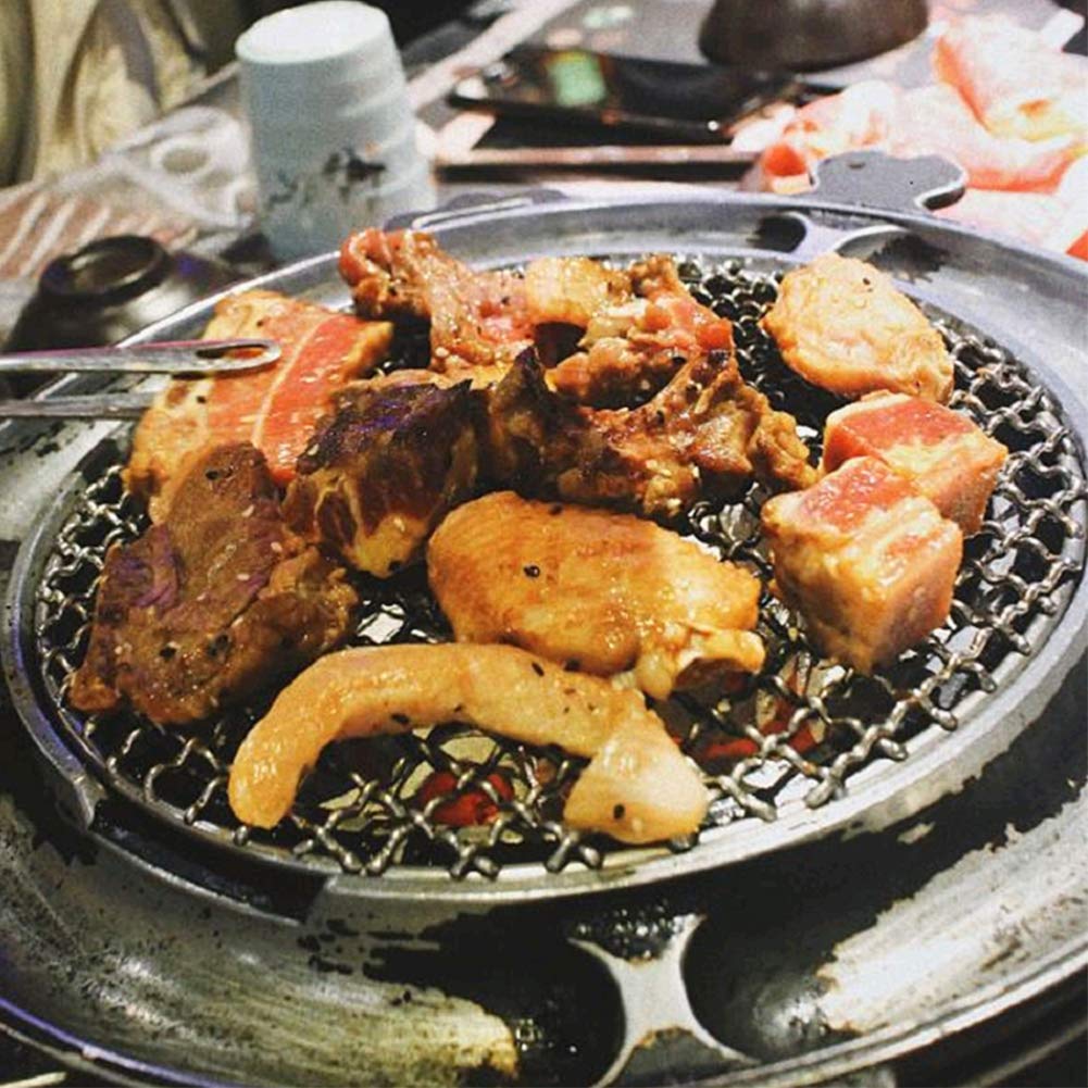 Rond Barbecuerooster, grillrooster, multifunctioneel, roestvrij staal, anti- aanbak, barbecuerek, grillrek, bakpan, rooster, koelrek, 38 cm