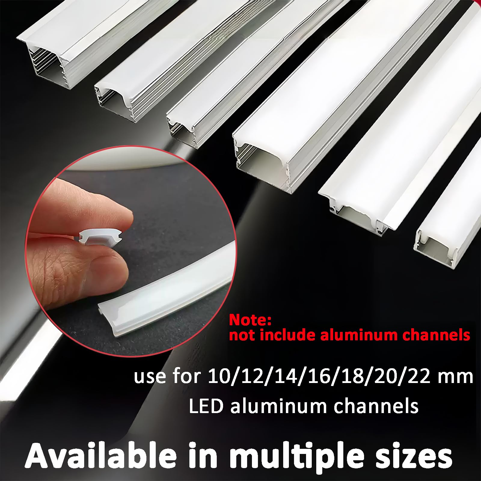 Flexible Silicone LED Cover - 5M Diffuser for Lights -7 Flexible Silicone LED Cover - 5M Diffuser for Lights -7