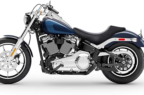 Miniatura 5 de Asiento individual de conductor de motocicleta negro para Harley Softail FLDE FLHC FLHCS FLSL FXBB 2018-2022