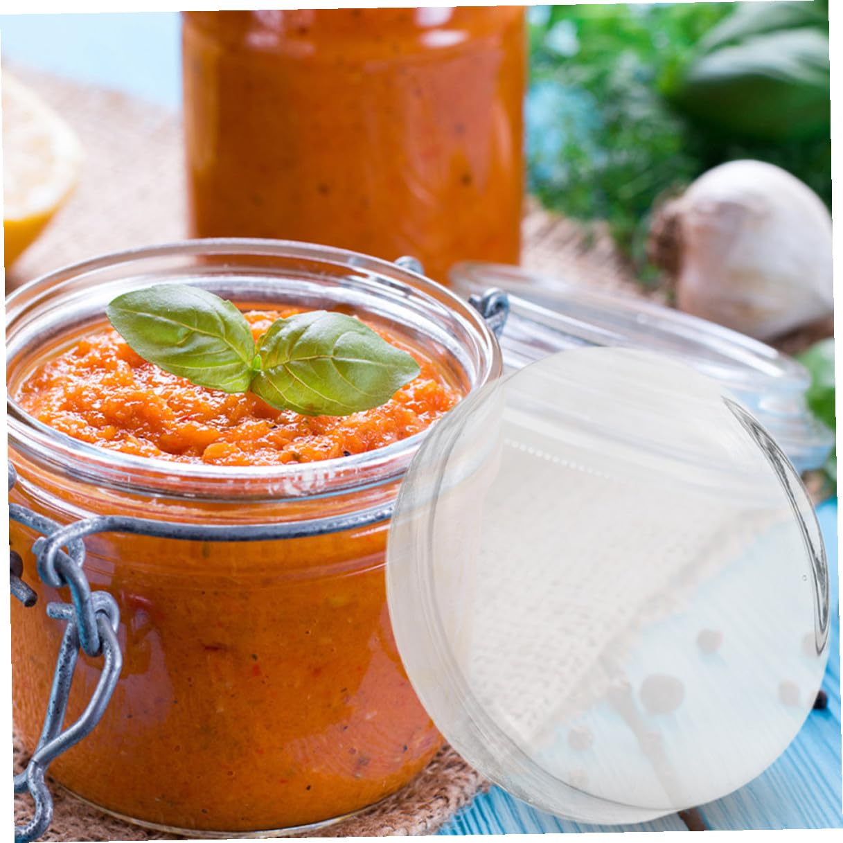 GALPADA Glas Gärgewichte geeignet zum Fermentieren von Kimchi und Sauerkraut 4 Stück mit Griffen für Breite Öffnung stabiles Druckgewicht für Haushalt und Restaurant