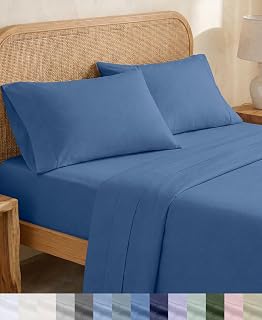 California Design Den 100% Organic Cotton Full Size Bed Sheets Set, 4 Pcs