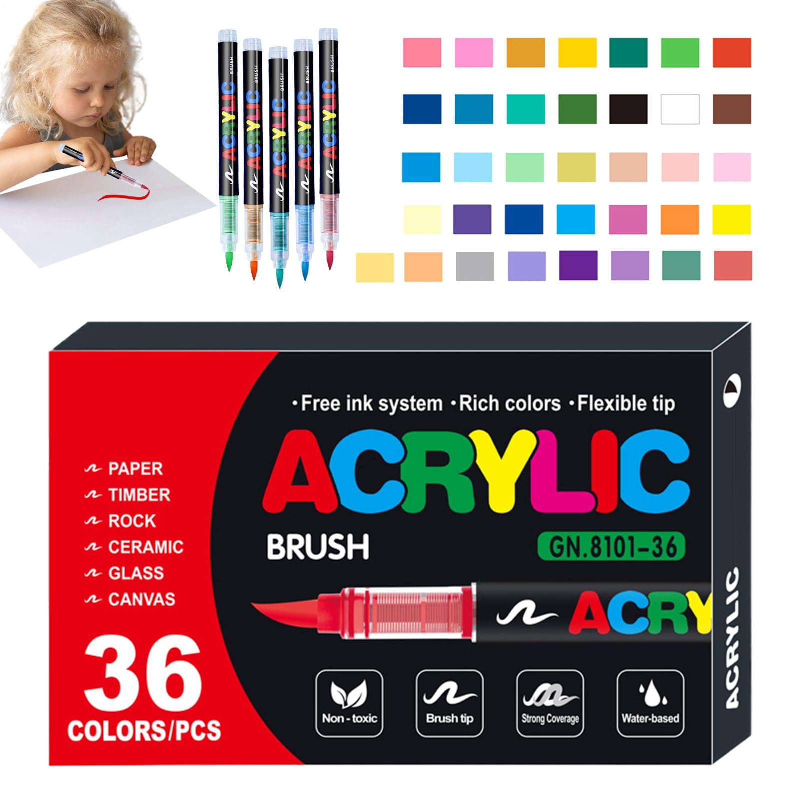 Marqueurs acryliques, marqueurs de pinceau acrylique Crafts Art Painting