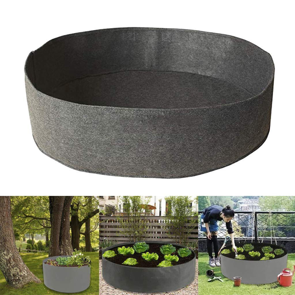 Lot de 5 sacs de plantation surélevés, 80 x 30 cm, gris